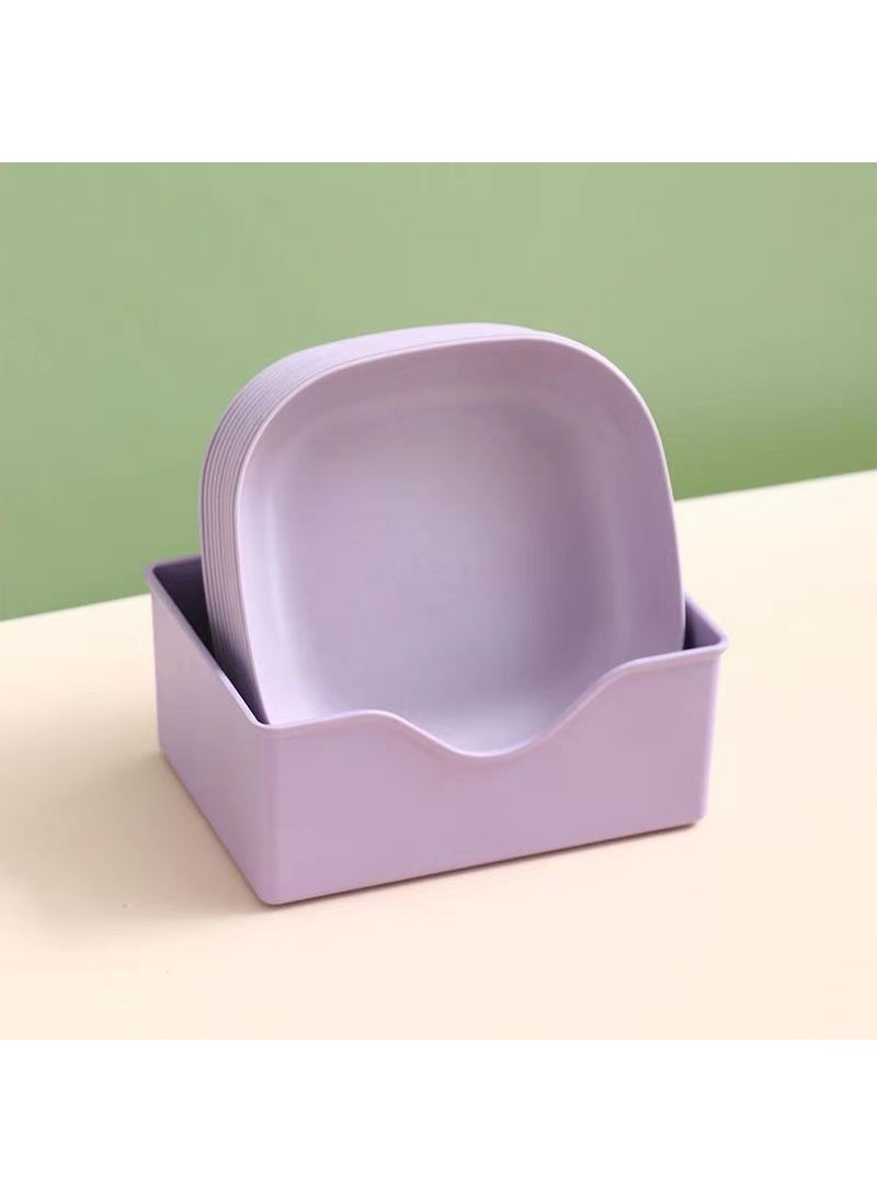 Generic Creative Fruit Snack Tray with Wood Grain Design Nordic Purple [Large Deep Square] 