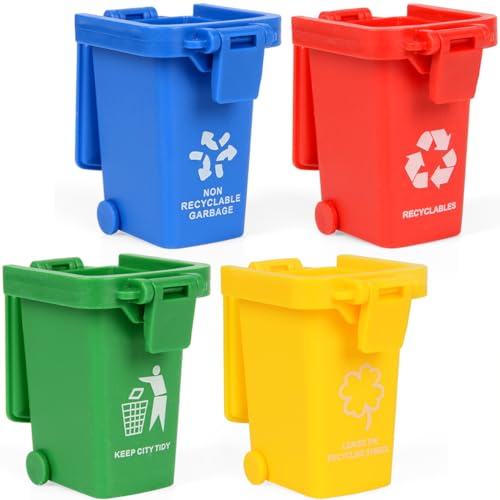Nunkitoy Trash Can Toy,Garbage Truck's Trash Cans, Mini Curbside Vehicle Garbage Bin Trashcan Great for Kids Toddlers (2 Inches) - Image 1