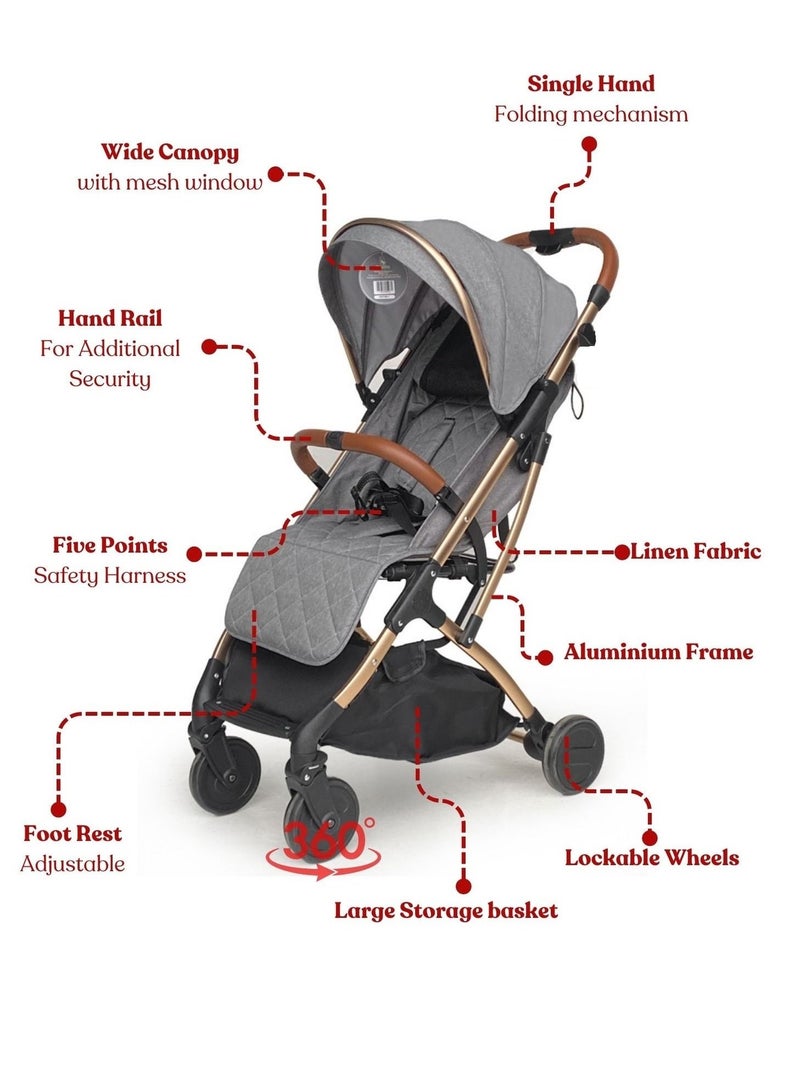 Everything For Kids Travel Baby Stroller Light Aluminum Frame One Second Folding With Hand Trolley Ideal For Airplane Cabin - Image 5