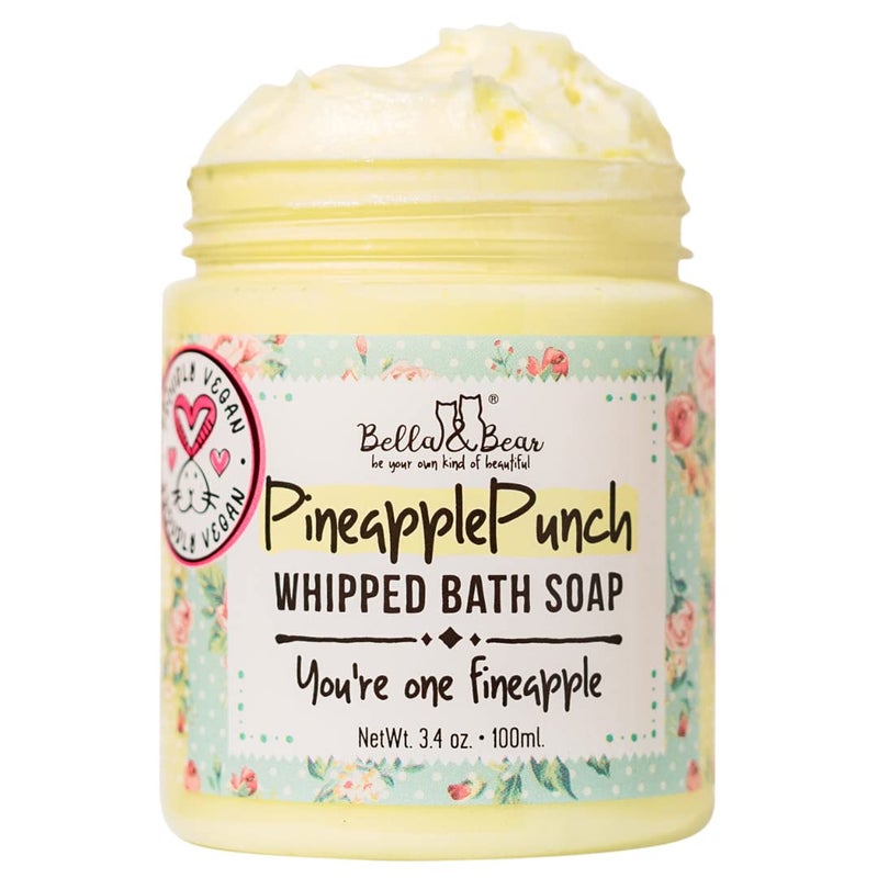Bella and Bear Bella & Bear Pineapple Whipped Soap - Paraben Free - Cruelty-Free Vegan Body Wash And Shave Cream, (3.4 oz) - Image 1
