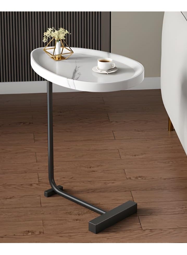 DubaiGallery Side table simple and modern corner sofa aesthetic standing table oval coffee table tea table wood floor design home furniture - Image 3