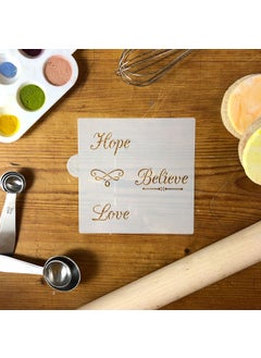 Designer Stencils Hope, Believe, Love Cookie and Craft Stencil CM032 by Designer Stencils  - Image 2