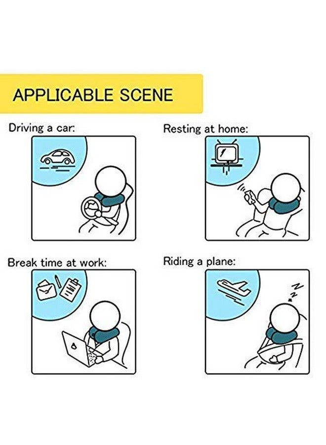 KPS وسادة سفر قابلة للنفخ على شكل حرف U لدعم الرقبة ومساند الرأس في السيارة وسادة هوائية للسفر ومكتب القيلولة وسادة رقبة (1 قطعة، متعددة الألوان، رغوة اللاتكس) - Image 5