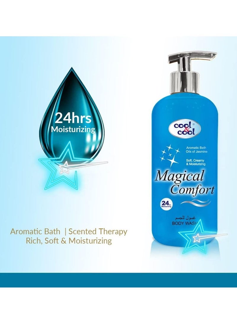 كول اند كول غسول الجسم كول آند كول راحة سحرية مع مضخة يدوية 500 مل (عبوة من قطعتين) - منعش، فيتامين E، ترطيب لمدة 24 ساعة، رائحة منشطة، مناسب لجميع أنواع البشرة، 1 لتر - Image 2