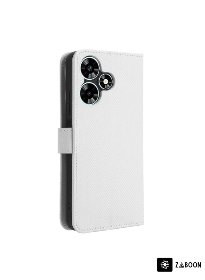 جرين تايجر حافظة هاتف انفينيكس هوت 30 4G X6831 من الجلد الماسي (أبيض) - Image 3