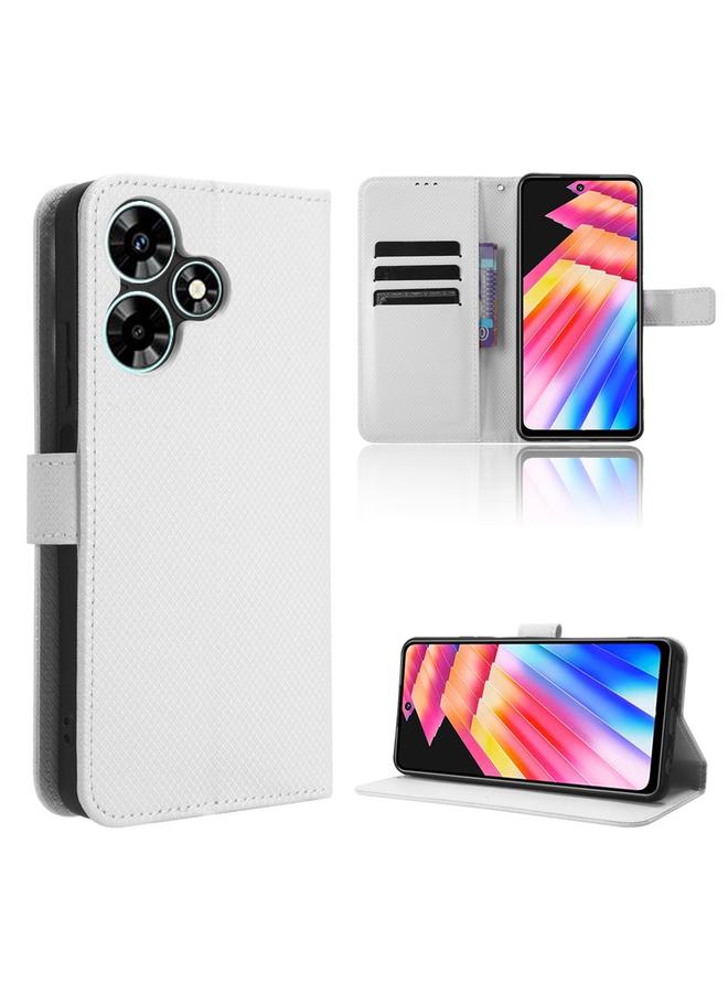 جرين تايجر حافظة هاتف انفينيكس هوت 30 4G X6831 من الجلد الماسي (أبيض) - Image 1