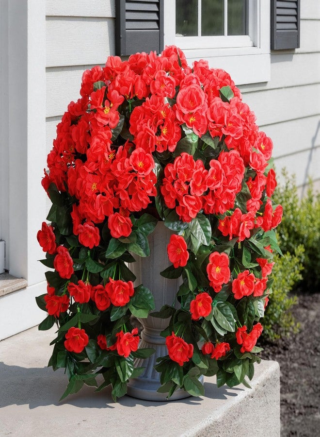 Ivydale Fake Geraniums Artificial Flowers for Outdoors Summer Decor, 2 PCS Red Faux Hanging Flowers Outdoor Plants Realistic Silk Geraniums Vines UV Resistant for Outside Planters Porch Patio Garden - Image 4