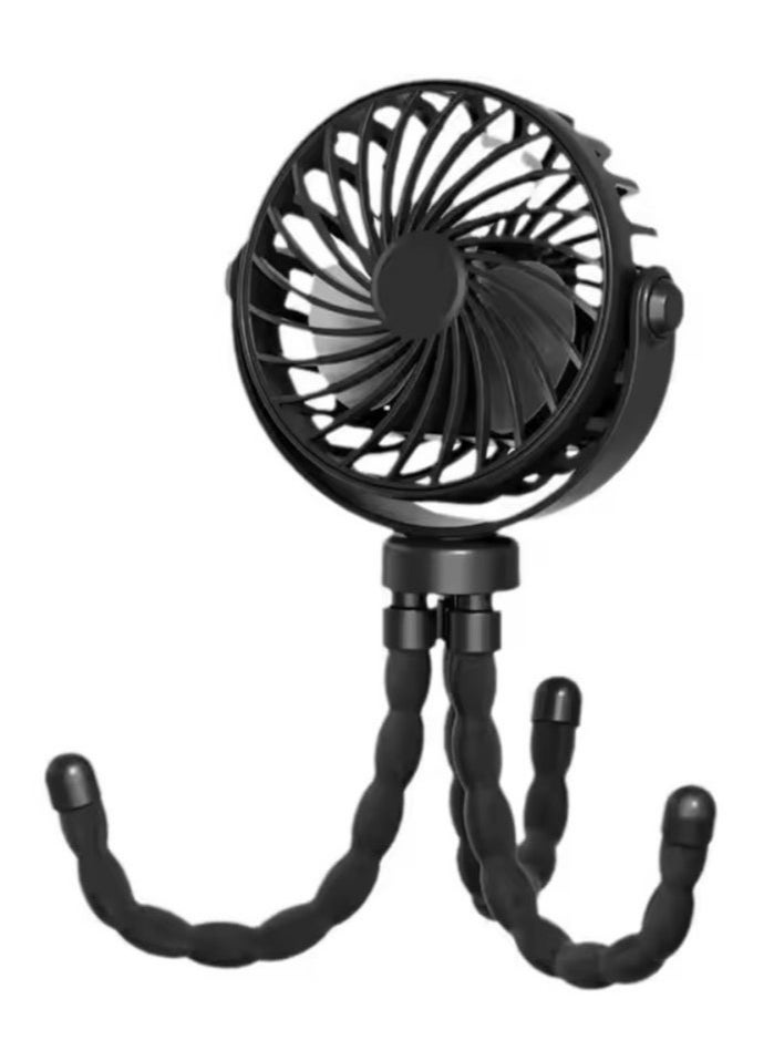 Zashe Upgraded Portable Baby Stroller Fan | 360° Rotation Clip-On Fan | Rechargeable with 4000mAh Battery | Flexible Tripod, Quiet USB Fan for Baby, Travel & Outdoor Use  - Image 2