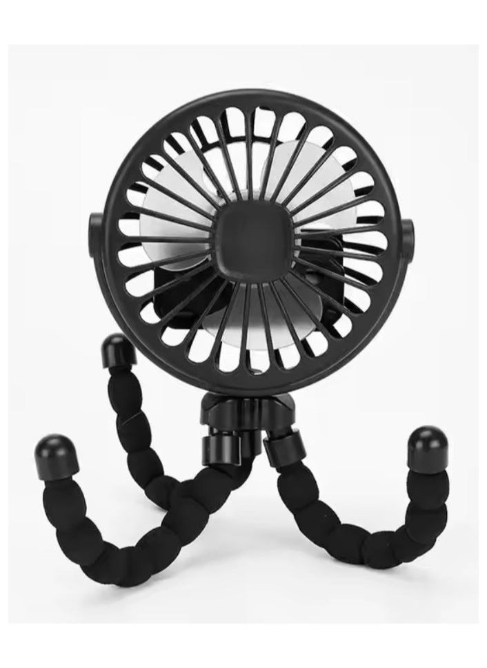 Zashe Upgraded Portable Baby Stroller Fan | 360° Rotation Clip-On Fan | Rechargeable with 4000mAh Battery | Flexible Tripod, Quiet USB Fan for Baby, Travel & Outdoor Use  - Image 1