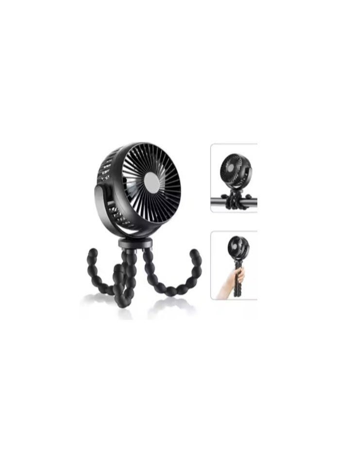 Zashe Upgraded Portable Baby Stroller Fan | 360° Rotation Clip-On Fan | Rechargeable with 4000mAh Battery | Flexible Tripod, Quiet USB Fan for Baby, Travel & Outdoor Use  - Image 3