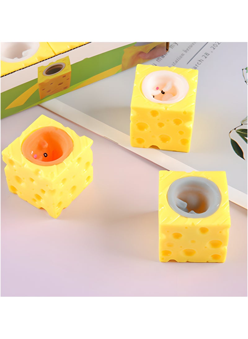 LIXADA 3pcs Cute & Cuddly Mouse Squeeze Toy - Sensory Fidget Toy & Pen Holder - Yellow Primary Color,Birthday, Special Festival, Gift for Kids Age 3+(White,Brown,Gray)  - Image 4