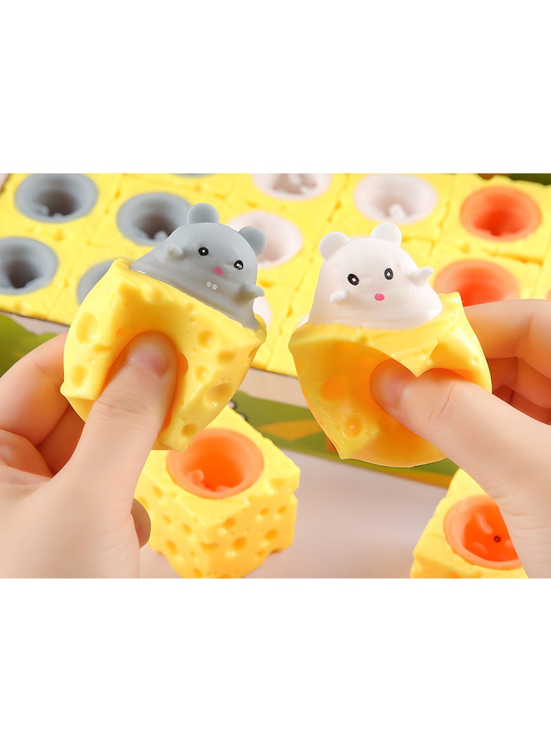 LIXADA 3pcs Cute & Cuddly Mouse Squeeze Toy - Sensory Fidget Toy & Pen Holder - Yellow Primary Color,Birthday, Special Festival, Gift for Kids Age 3+(White,Brown,Gray)  - Image 2