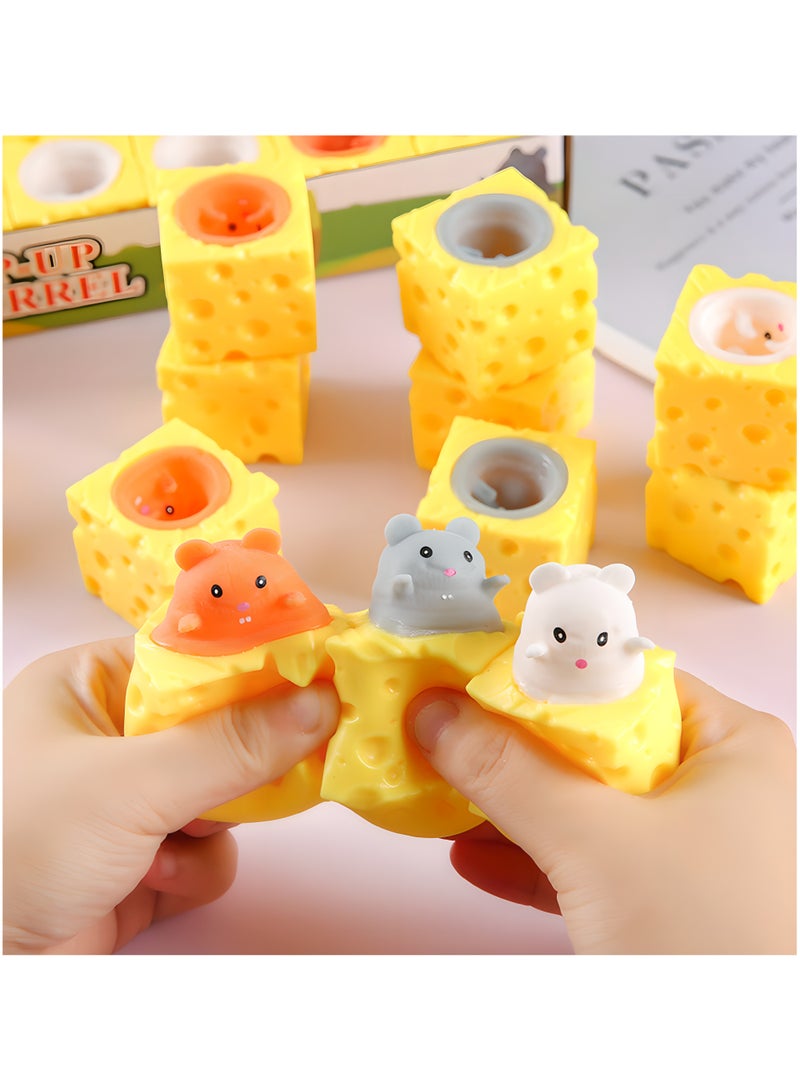 LIXADA 3pcs Cute & Cuddly Mouse Squeeze Toy - Sensory Fidget Toy & Pen Holder - Yellow Primary Color,Birthday, Special Festival, Gift for Kids Age 3+(White,Brown,Gray)  - Image 1