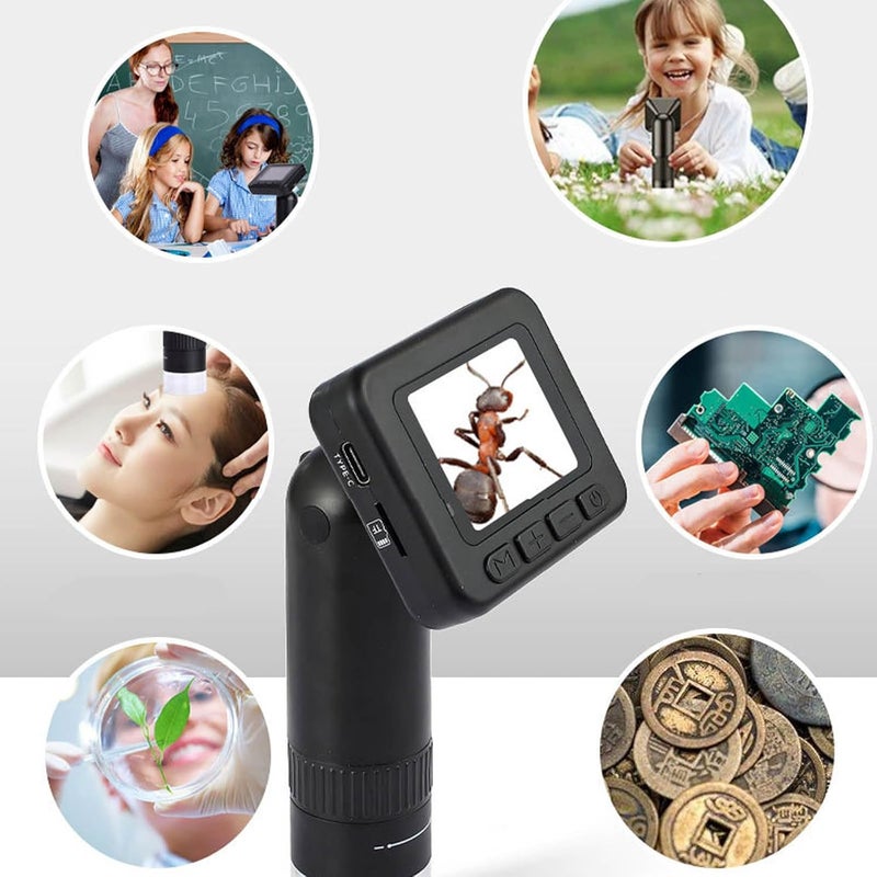 Compact Exploration Device with 700mAh Battery & Live Display, Adjustable LED Hoop Lighting for Labs & Hobbyists Rechargeable Transportable Instrument - Image 2