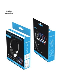 Wired Headset Piano Keyboard Computer Office Online Class Training Headphones Overhead Style Digital Audio Devices-Color:Black Headphones + Color Box