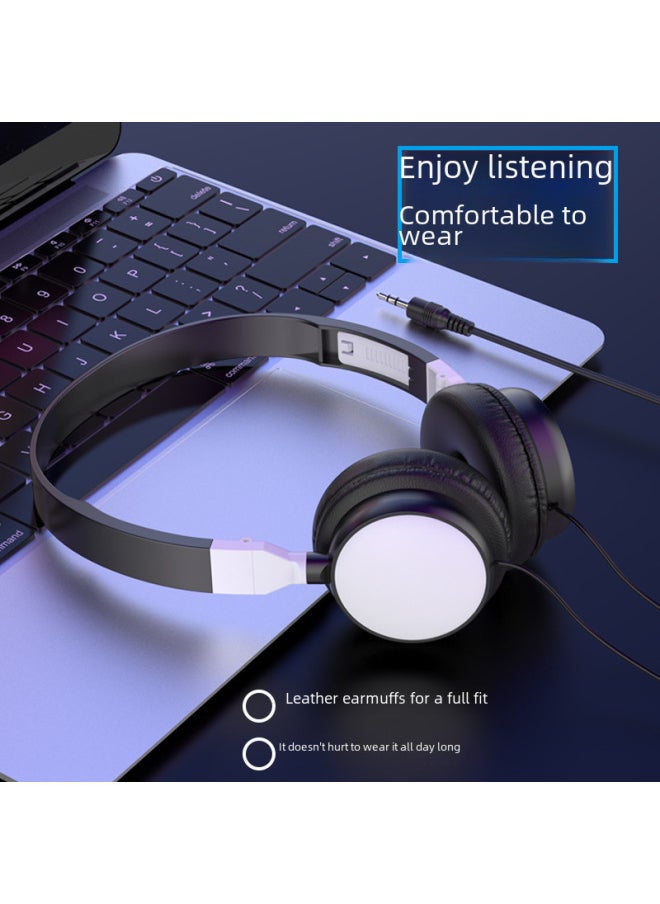 Generic - Wired Headset Piano Keyboard Computer Office Online Class Training Headphones Overhead Style Digital Audio Devices-Color:Black Headphones + Color Box - Image 1