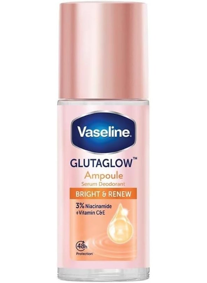 فازلين Vaseline Roll-On Serum GlutaGlow Ampoule Deodorant, Bright Renew, 45 ml, Antiperspirant with Niacinamide and Vitamins C & E, 48-hour protection. - Image 1