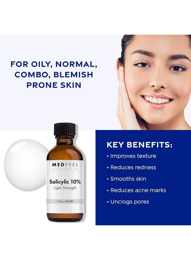 Medpeel Salicylic Acid 10% Essential Peel Kit Includes Peel Prep Neutralizer Light Strength Professional Grade Chemical Face Peel Perfect For Beginners And To Exfoliate Skin 1Oz/30Ml (Kit Of 3) - Image 4