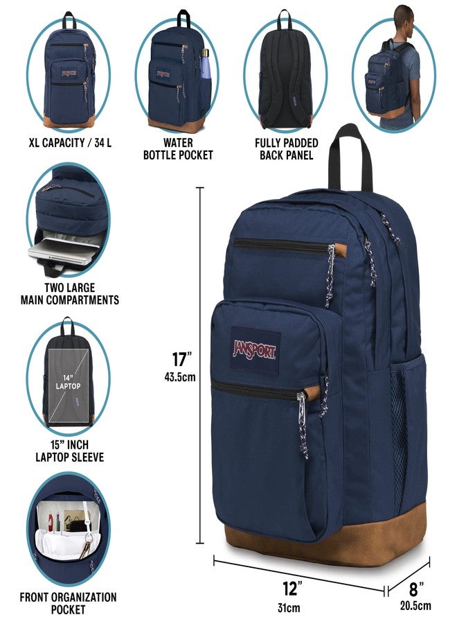 جان سبورت حقيبة ظهر JanSport Cool، مزودة بجيب مخصص للكمبيوتر المحمول مقاس 15 بوصة - حقيبة ظهر كبيرة للكمبيوتر مزودة بجيبين، وأحزمة مريحة، لون أسود - Image 3