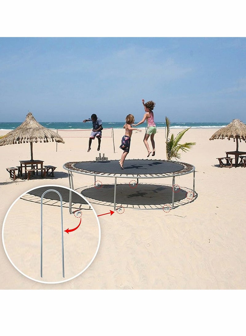 SYOSI Heavy-Duty Wind Stakes, for Trampolines and Tents, 11-inch Heavy Duty Stakes, Safe Ground Anchor Galvanized Steel Wind Stakes, U-Shaped Durable Windproof Ground Anchor - Image 5