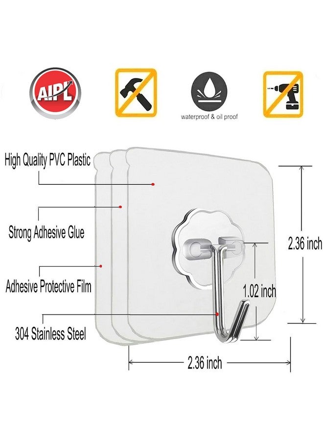 Abro ABRO Ultra Grip Heavy Duty 10KG Waterproof Adhesive Wall Hook for Home Office Outdoor Hook 4, 6 Cm, Clear  - Image 3