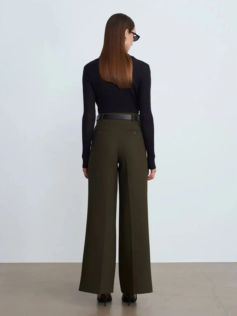 ديلفين DILVIN Belted Wide-Leg Trousers