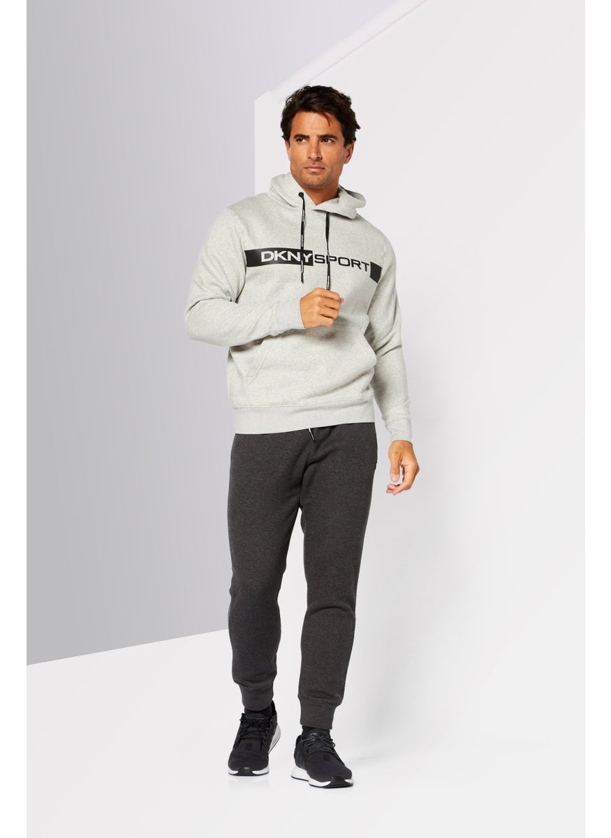 DKNY Sport Men Sportswear Fit Training Hoodie, Grey  - Image 3