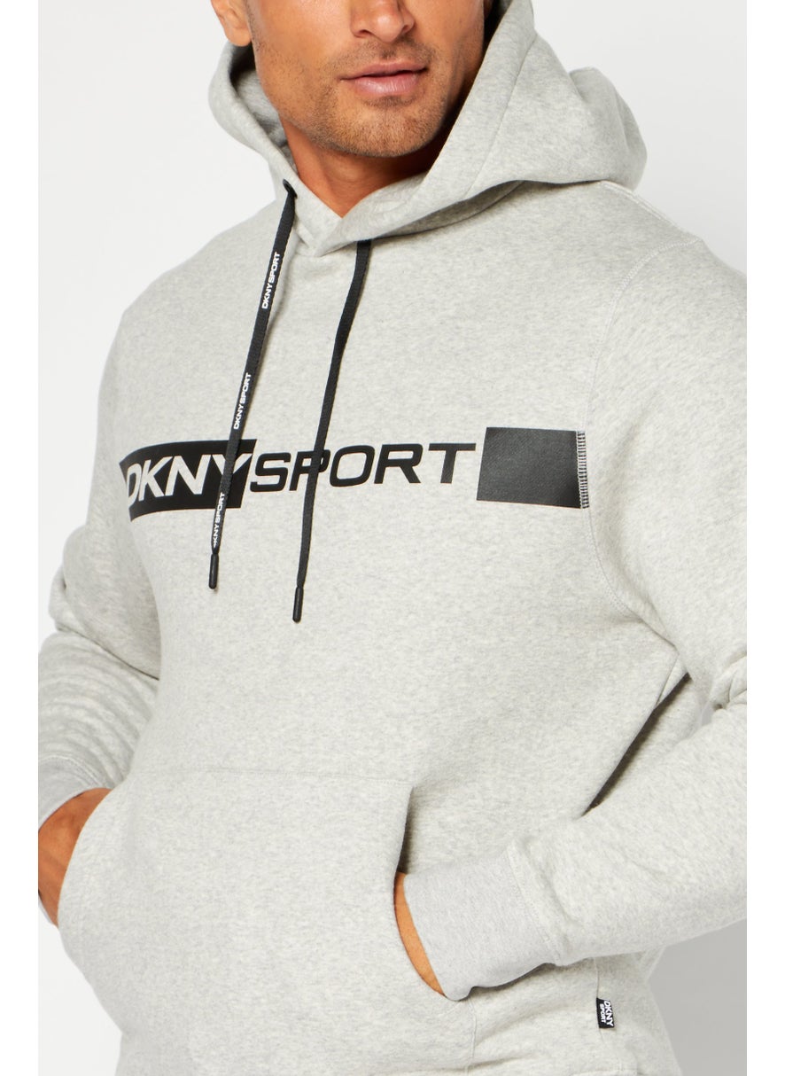DKNY Sport Men Sportswear Fit Training Hoodie, Grey  - Image 2