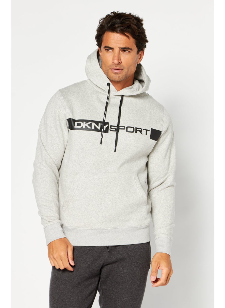 DKNY Sport Men Sportswear Fit Training Hoodie, Grey  - Image 1