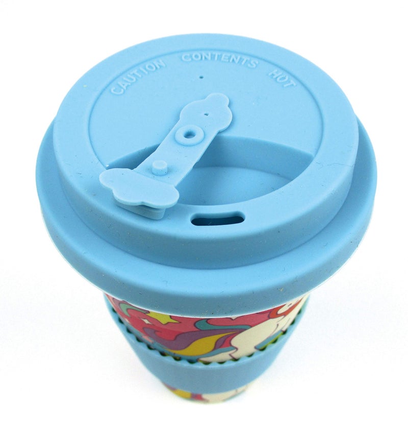 TINYMILLS كوب سفر صديق للبيئة من تيني ميلز مصنوع من ألياف النباتات بتصميم يونيكورن هدية للفتيات لسلّة عيد الفصح - Image 4