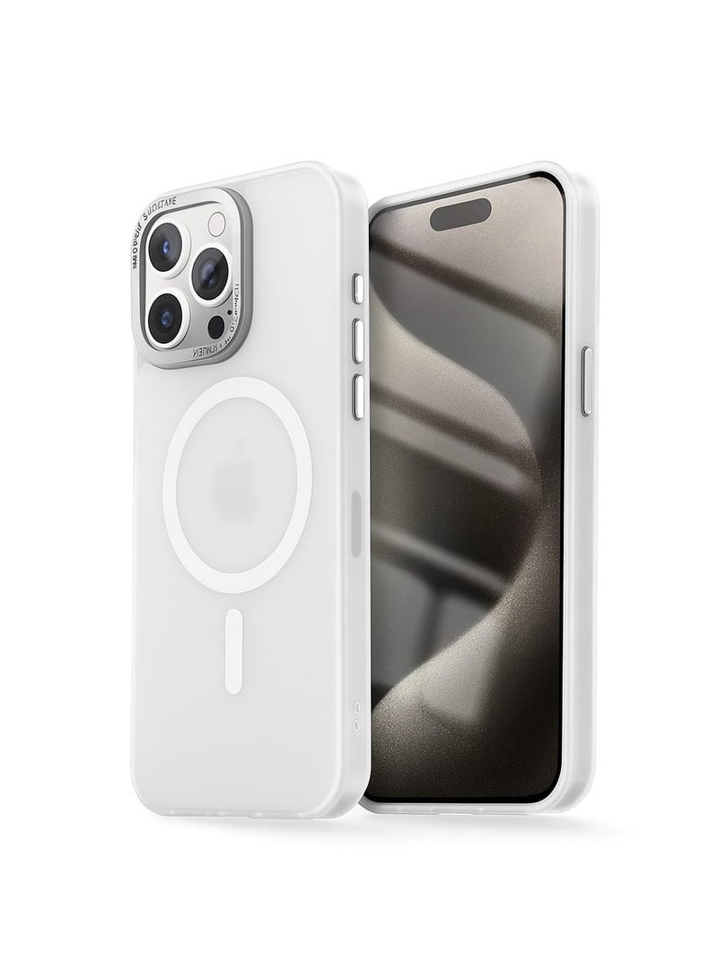 iPhone 15 Pro Max Case, White - Magnetic, MagSafe Compatible, Strong Protection for Your Phone. - Image 1