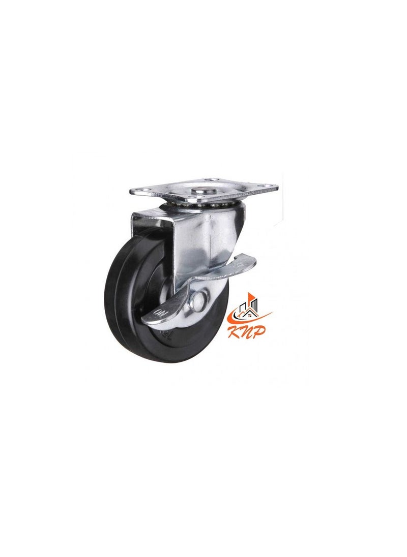 KNP Caster Wheel Rubber 2.5" With Break  - Image 1