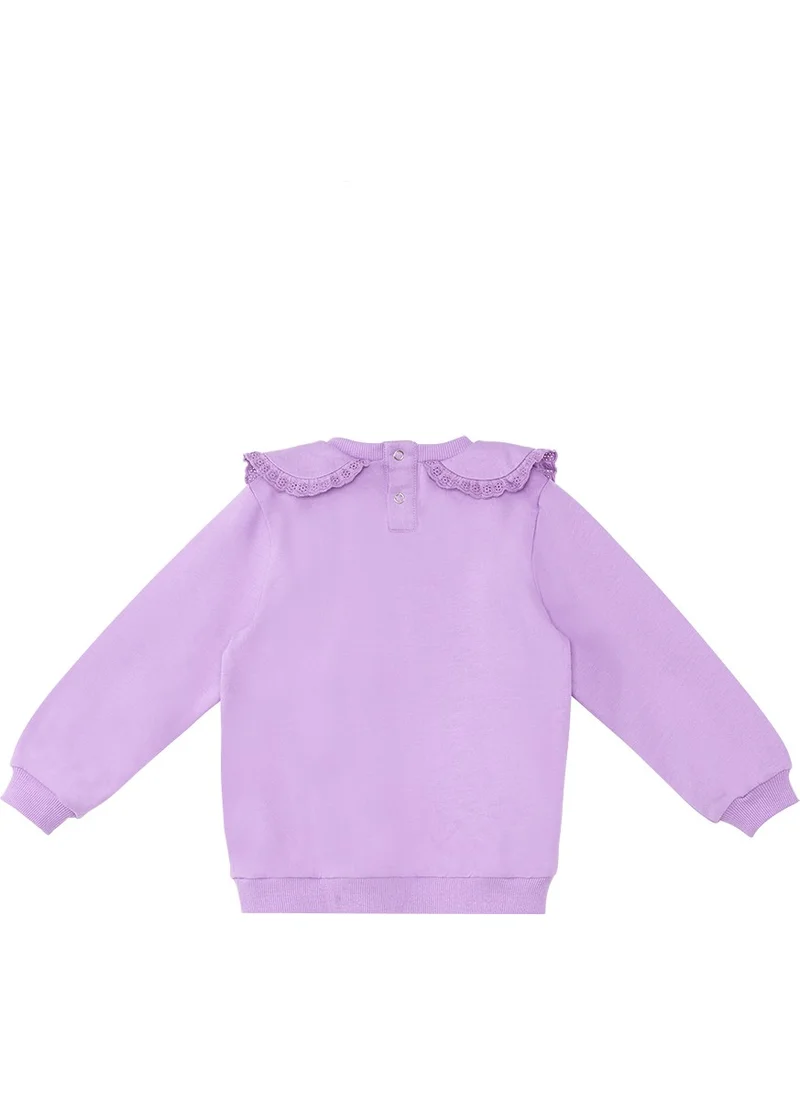Denokids Zebra Baby Girl Lilac Sweatshirt