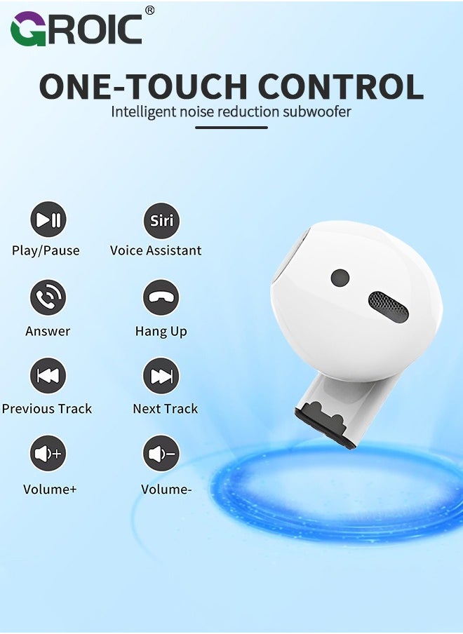 GROIC - Bluetooth Earbuds Wireless Earphones with Charging Case, Bluetooth 5.0 Tiny Light Weight Headphones 3 Sound Effects in-Ear Earbuds with Clear Calls Mic, IPX5 Waterproof Game Mode Earbuds - Image 1