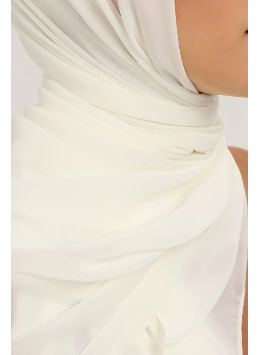 Altobeh Ready Practical Luxury Snap-on Elastic Bonnet Chiffon Shawl