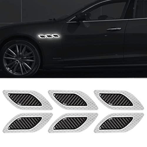 Allure Auto® Carbon Fiber Graphic Car Reflective Sticker,Warning Sign Bumper Door Fender Hood Anti-Scratch Cover Decal(White) for Toyota Corolla Altis Old - Image 1
