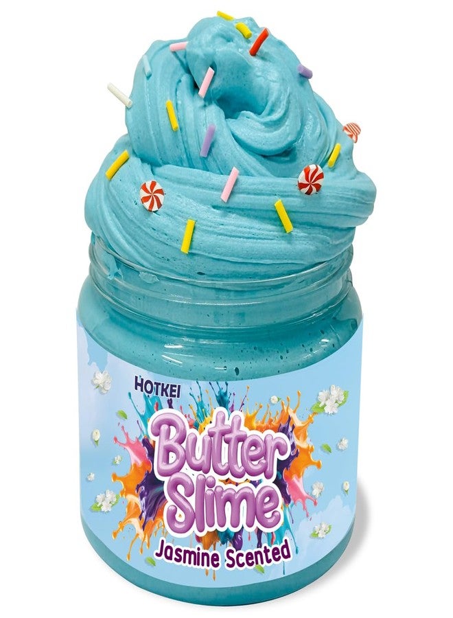 HOTKEI Teal Color Jasmine Scented Butter Slime for Kids 3 to 10 Years Kit Set with Sprinkles Candy Charms Soft Stretchy Toy Slime Birthday Return Gift Toys for Kids Boys Girls Birthday - Image 1