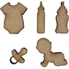 300Sparkles Baby Shower Decoration for Pary, Baby Bump MOM, Shape Cutouts, Board, Art and Craft Work Activity, Home Decor, Gift, Artistic Work (2 Piece of Each) - Image 1