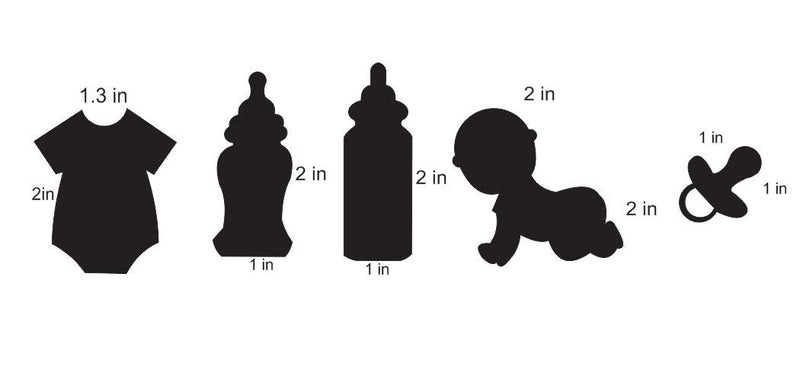 300Sparkles Baby Shower Decoration for Pary, Baby Bump MOM, Shape Cutouts, Board, Art and Craft Work Activity, Home Decor, Gift, Artistic Work (2 Piece of Each) - Image 2