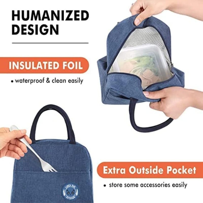 DIKSUL DIKSUL Insulated Lunch Bags for Office Women Men Tiffin Bag Waterproof Thermal Cooler Tote Bag Portable and Reusable Picnic Organizer Lunch Box Storage Bag with Zipper Lock  - Image 4