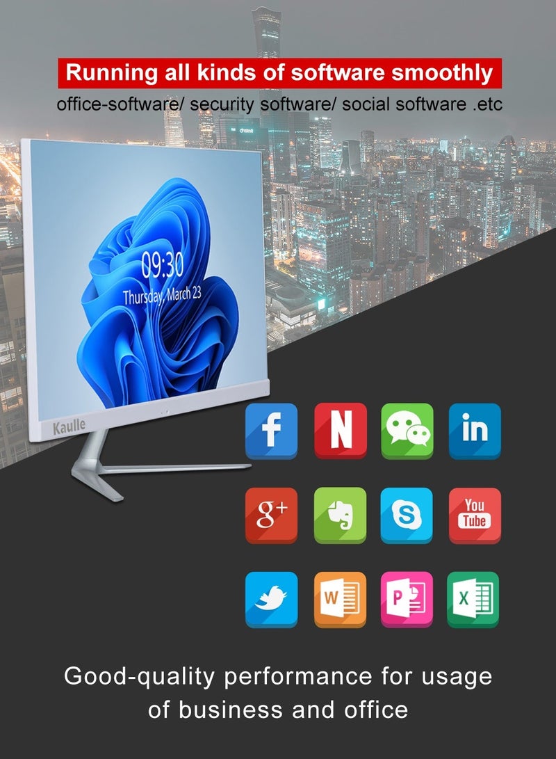 كاول كمبيوتر مكتبي متكامل بشاشة 23.8 بوصة، معالج Intel Core i5 3320M، ذاكرة وصول عشوائي 8 جيجابايت، قرص صلب SSD بسعة 256 جيجابايت، لوحة مفاتيح وفأرة، بلوتوث 4.2، ونظام تشغيل Windows 10 Pro، لون أبيض، موديل KLY238B3 اللغة الإنجليزية - Image 3