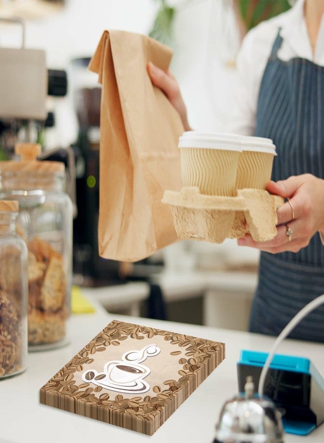 WRAPAHOLIC 50Pcs Coffee Bean Luncheon Napkins - 3-Ply Love is Brewing Theme Disposable Paper Napkins for Coffee Lovers Love is Brewing Wedding Shower Engagement Party - 6.5 x 6.5 In - Image 5