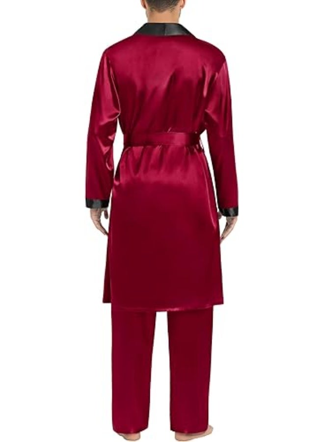 Men's satin robe and trousers set - Image 2