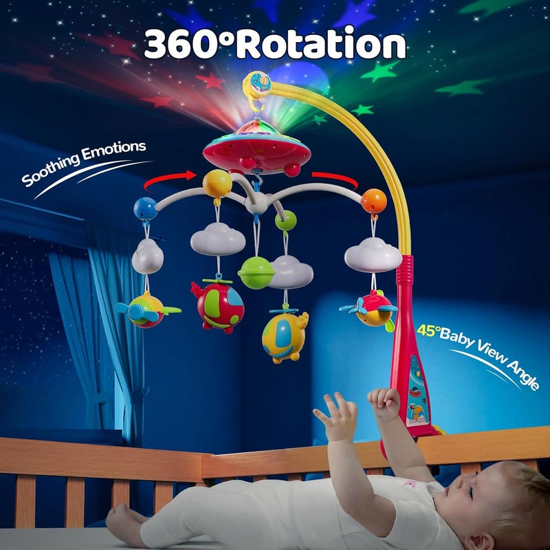 BOBXIN Baby Mobile for Crib, Crib Mobile with Projector and 108 Melodies Music, Crib Toys with Remote Control and Hanging Rattles Rotating,Toy for Newborn and Baby Boy Girl Sleep - Image 3