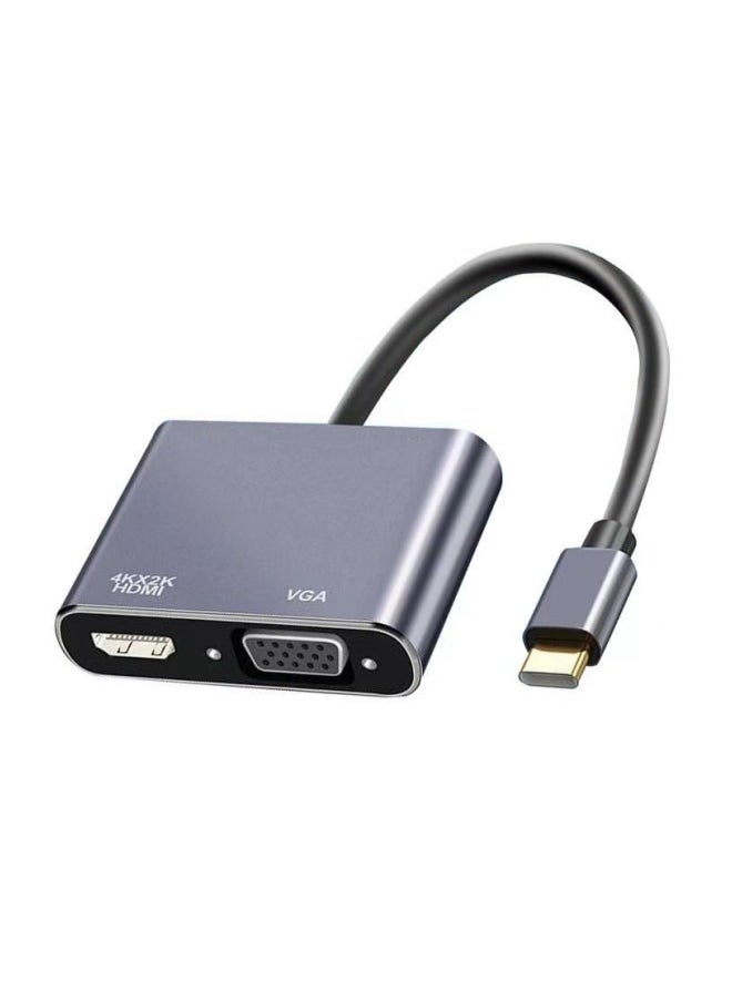 ماركة غير محددة ج نوع محول تجهيز مرئي HDMI رمادي  - Image 1