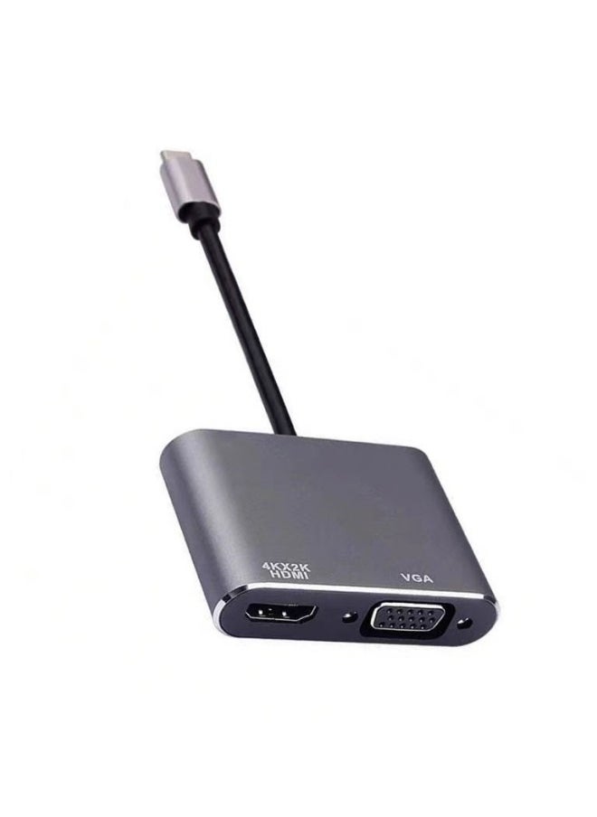 ماركة غير محددة ج نوع محول تجهيز مرئي HDMI رمادي  - Image 2
