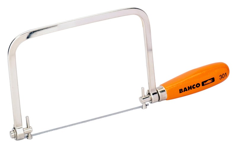 Bahco Coping Saw With Wooden Handle, 6-1/2 Inch, Nickel-Plated Steel Frame, Wooden Beech Handle, Tempered Carbon Steel Blade, Heavy-Duty Tool For Fine Precision Work - Image 4