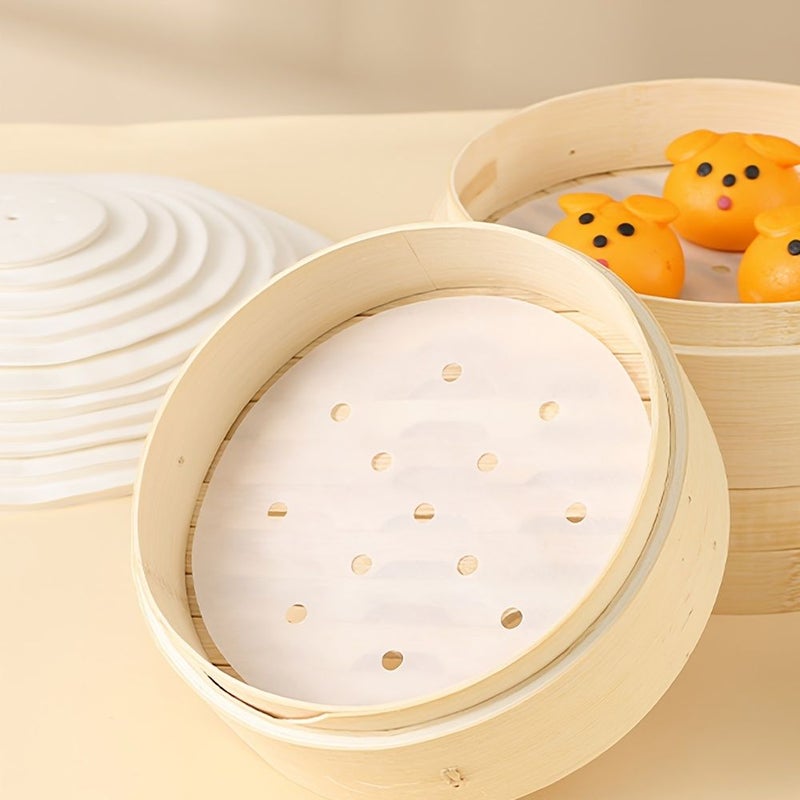 100 Disposable Steamer Liners 7.5cm Non-Stick Grease Proof Parchment Paper for Baking and Air Fryer - Image 4