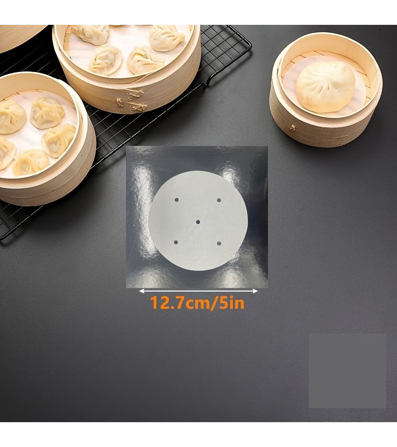 100 Disposable Steamer Liners 7.5cm Non-Stick Grease Proof Parchment Paper for Baking and Air Fryer - Image 5