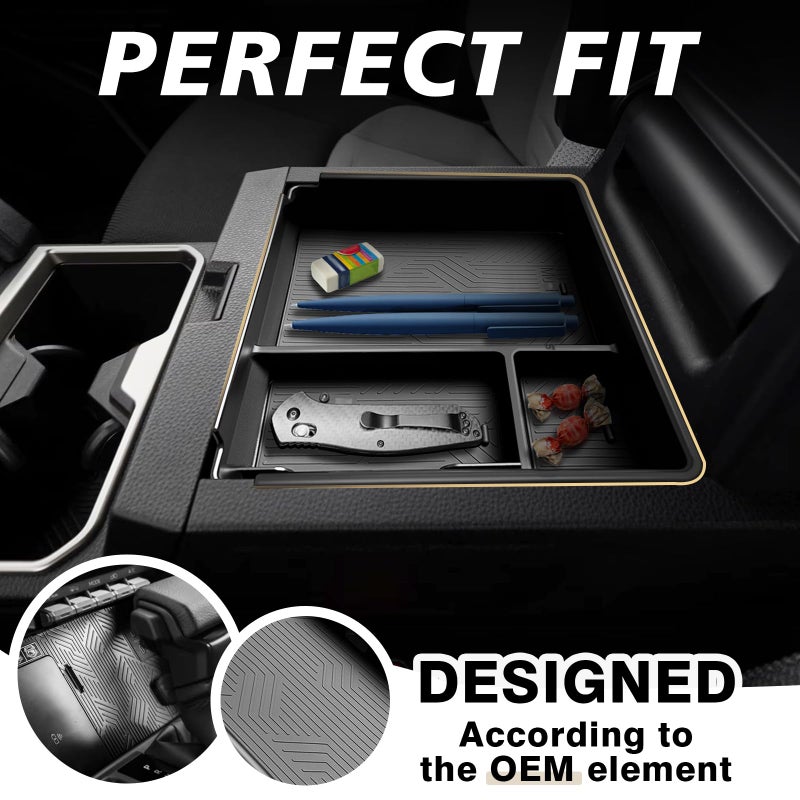 Muslogy Center Console Organizer Compatible with 2025 2026 Toyota 4Runner Accessories Armrest Middle Console Divider Storage Box with Card Slot Tray Divider Insert Organizer ABS Material - Image 4